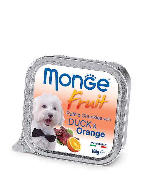 

Влажный корм MONGE Монж DOG FRUIT c уткой и апельсином, 0,1 кг