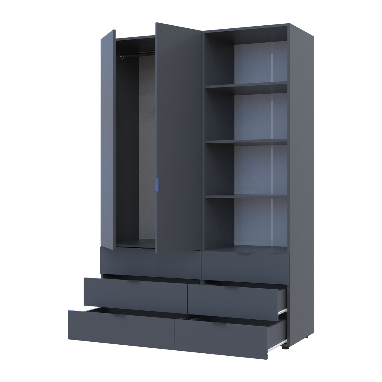 Шафа для одягу Doros Гелар Графіт 2ДСП з пеналом 137.5х49.5х203.4 (42005168) 2