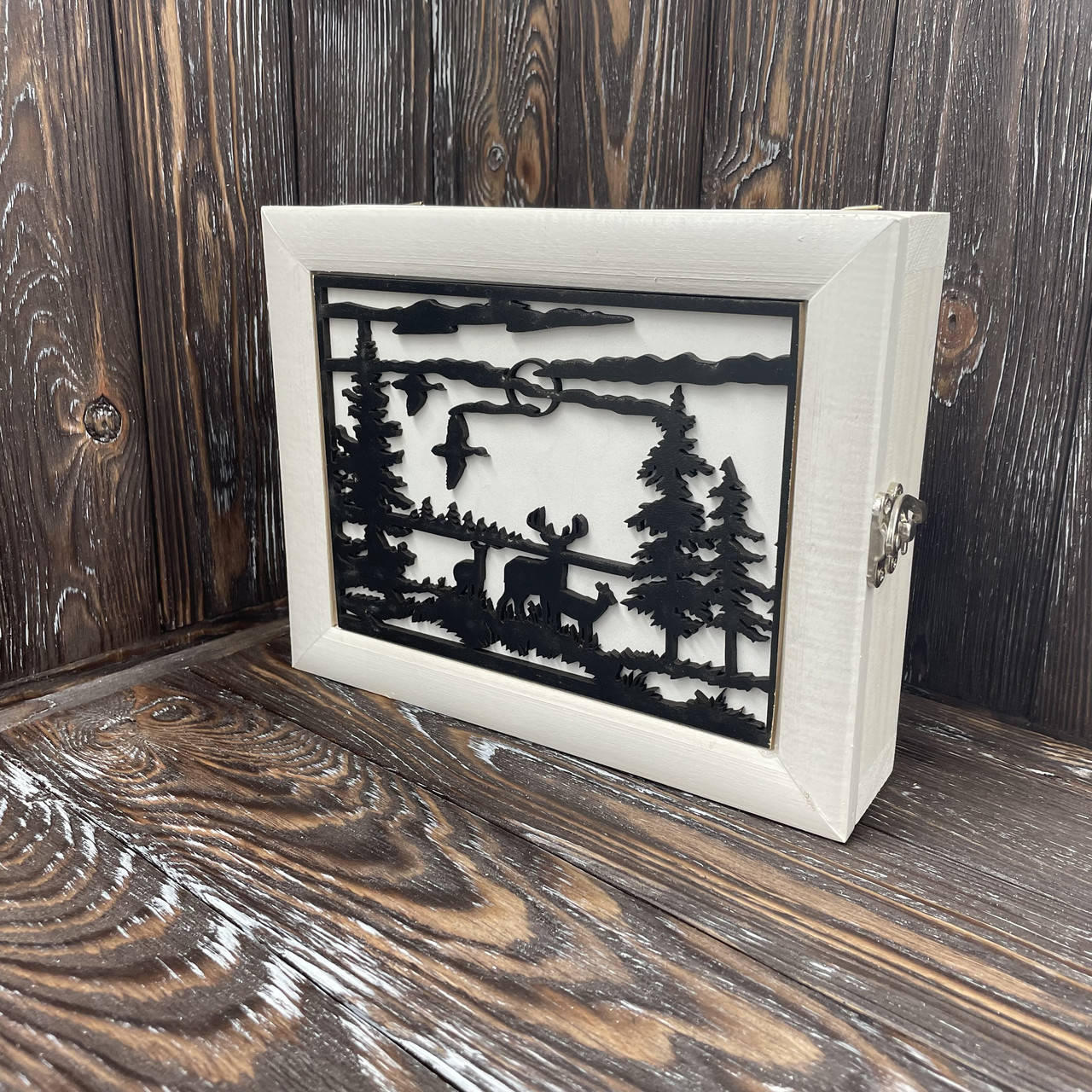 

Ключница настенная деревянная ручной работы, Белый