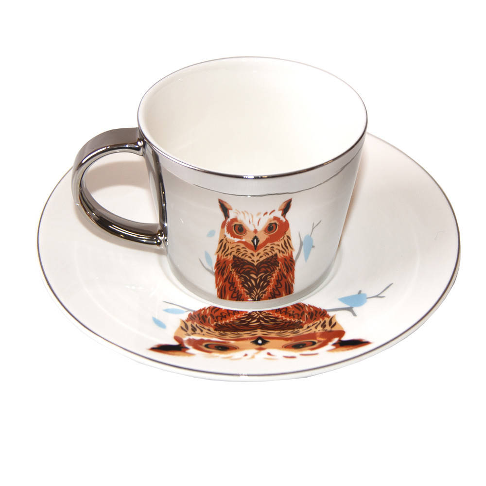 

Чашка Зеркальная Сова с блюдцем 1514158282