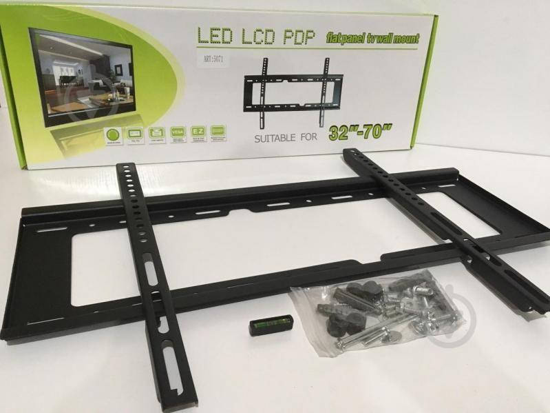 

Кронштейн крепление для телевизора ТВ монитора 32"-70" фиксированный держатель крепёж для тв плазмы на стену, Черный