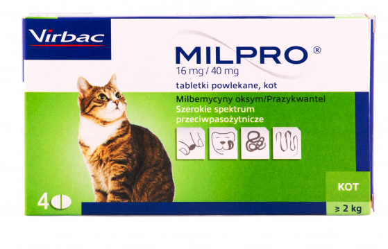 

Virbac Milpro (Милпро) Антигельминтные таблетки для кошек (более 2кг) 1 таблетка