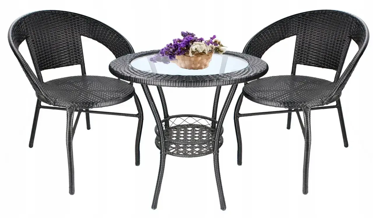 

Комплект садовой мебели GardenLine VENICE на дачу со столом и двумя стульями для сада для кафе террасы дома