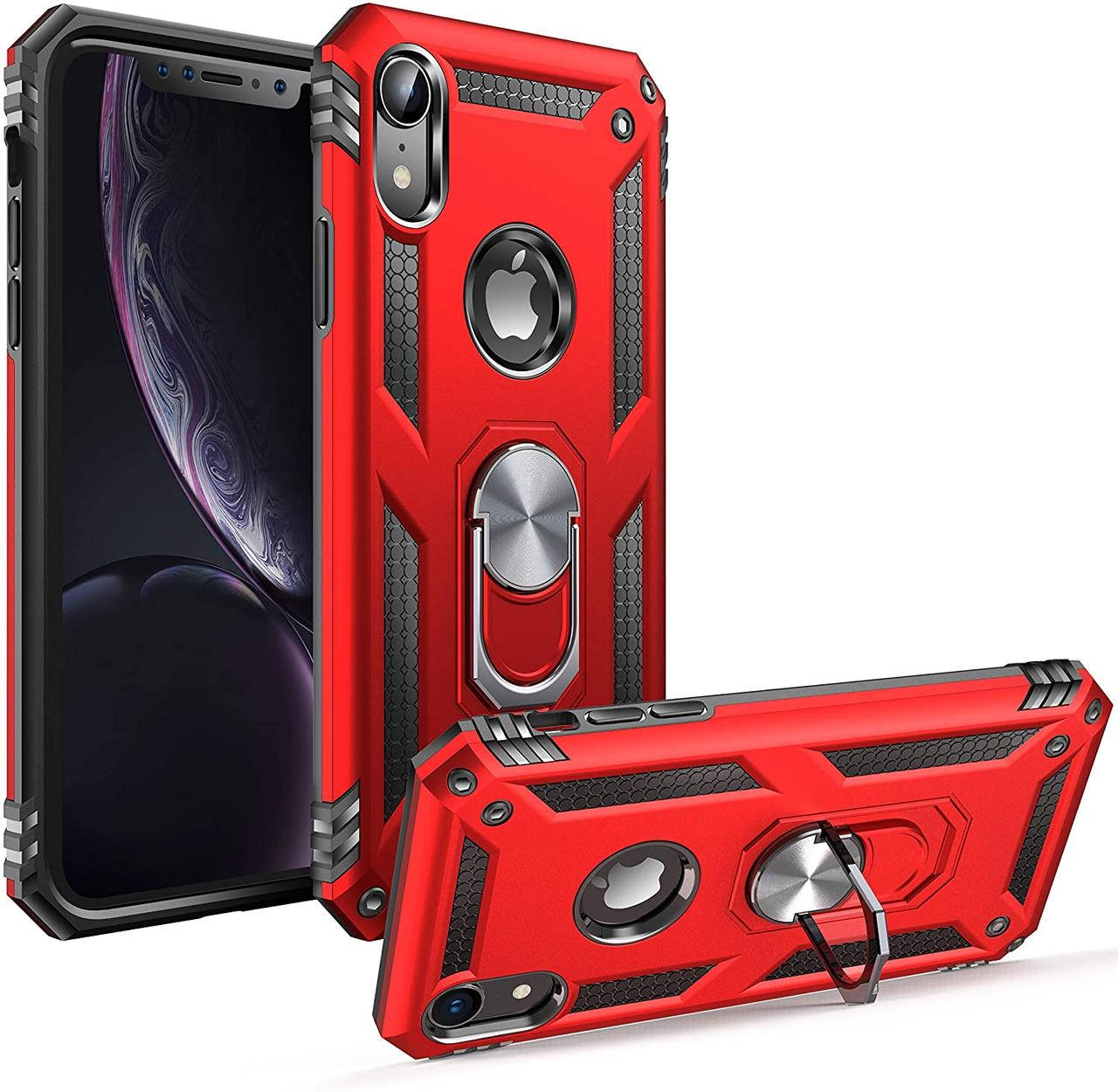 

Чехол Shield для Iphone XR бампер противоударный с подставкой Red