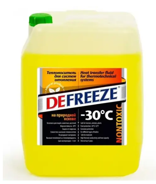 

Теплоноситель для отопления на природной основе Бишофит, DEFREEZE -30, 10л