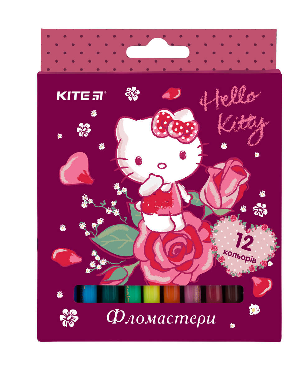 

Фломастеры 12 цветов Hello Kitty Kite HK19-047, 40117
