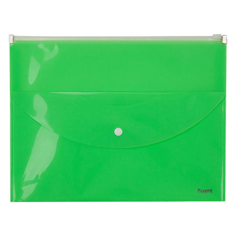 

Папка-конверт Axent 1430-09-A zip-lock, 2 отделения, A4, салатовая, Серый