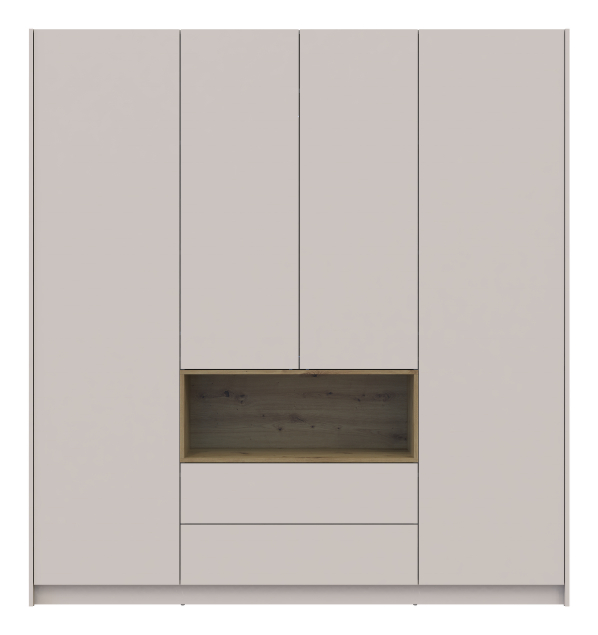 Шафа для одягу з нішею Doros Дейл Кашемір/Дуб Артізан 4 ДСП 206х52х220 (80737727)
