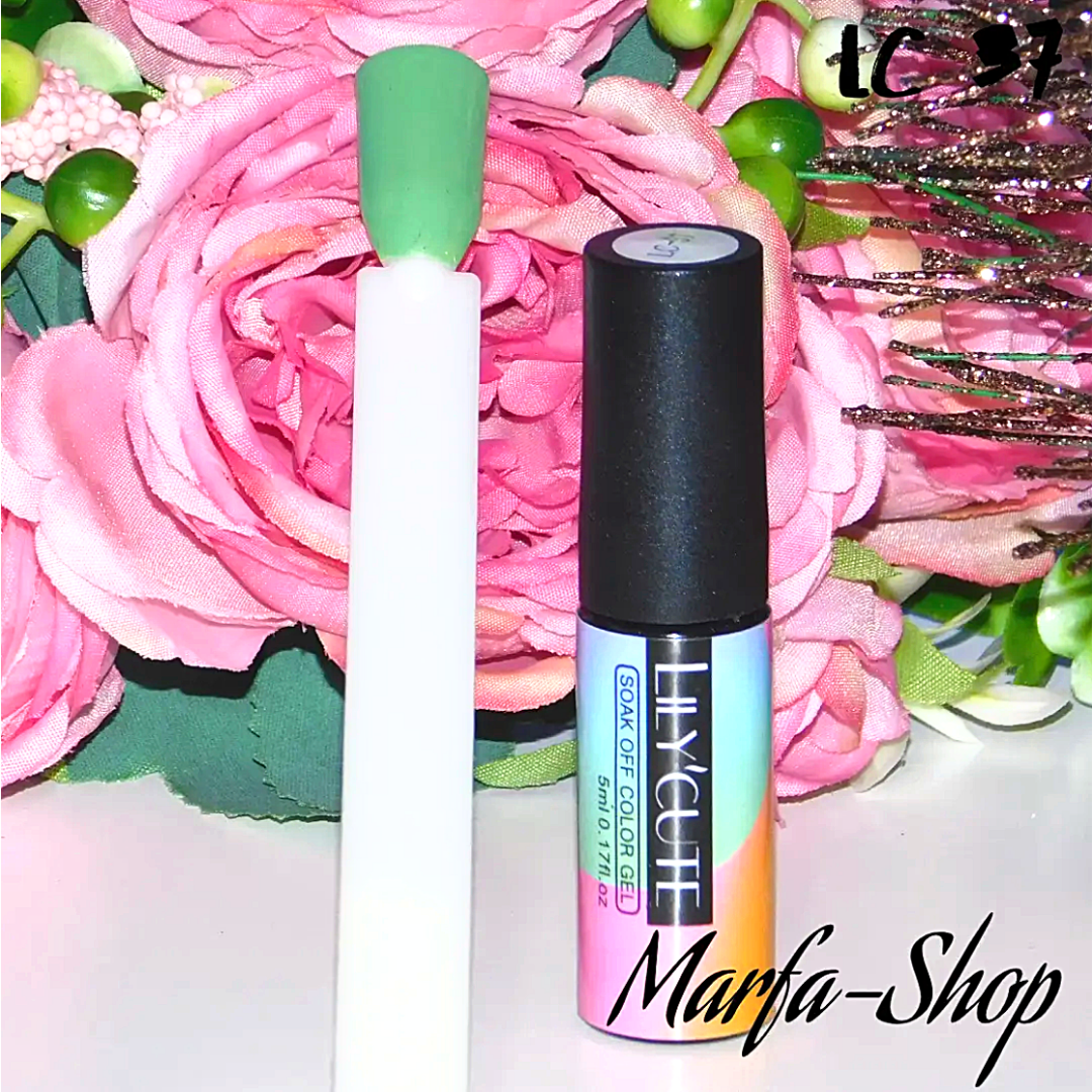 

Гель лак LilyCute, зеленый гель лак, глянцевый, 5 мл, гель лаки