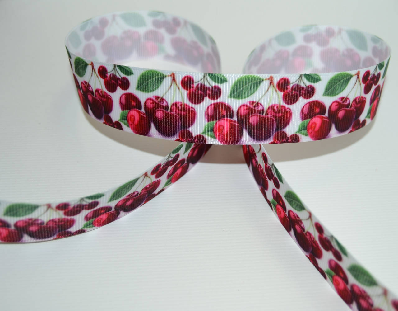 

Стрічка репсова 25мм Вишеньки-черешеньки