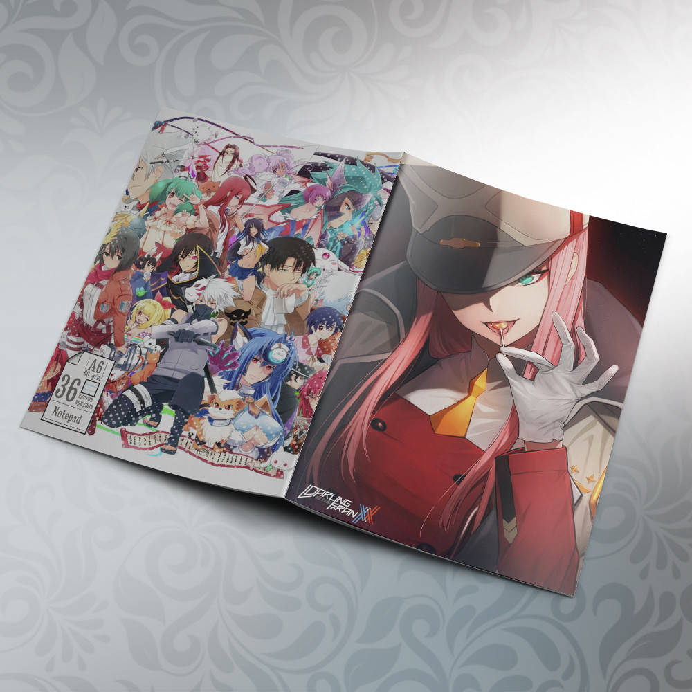 

Блокнот Аниме А6 на скобе Darling in the Franxx 36 листов 07