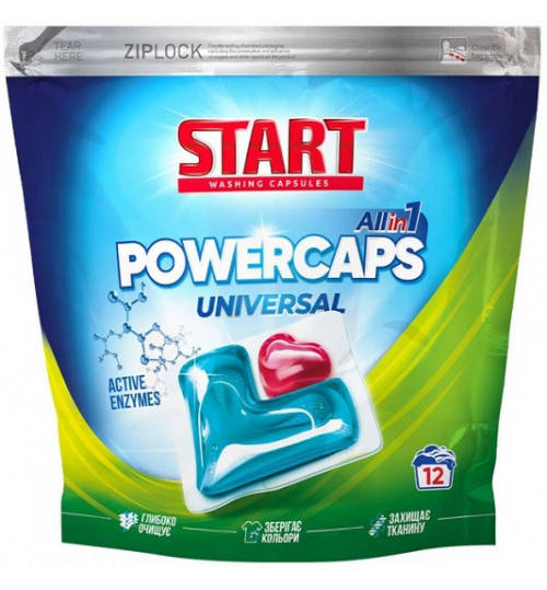 

Капсулы для стирки START Universal 12 шт. старт универсальные