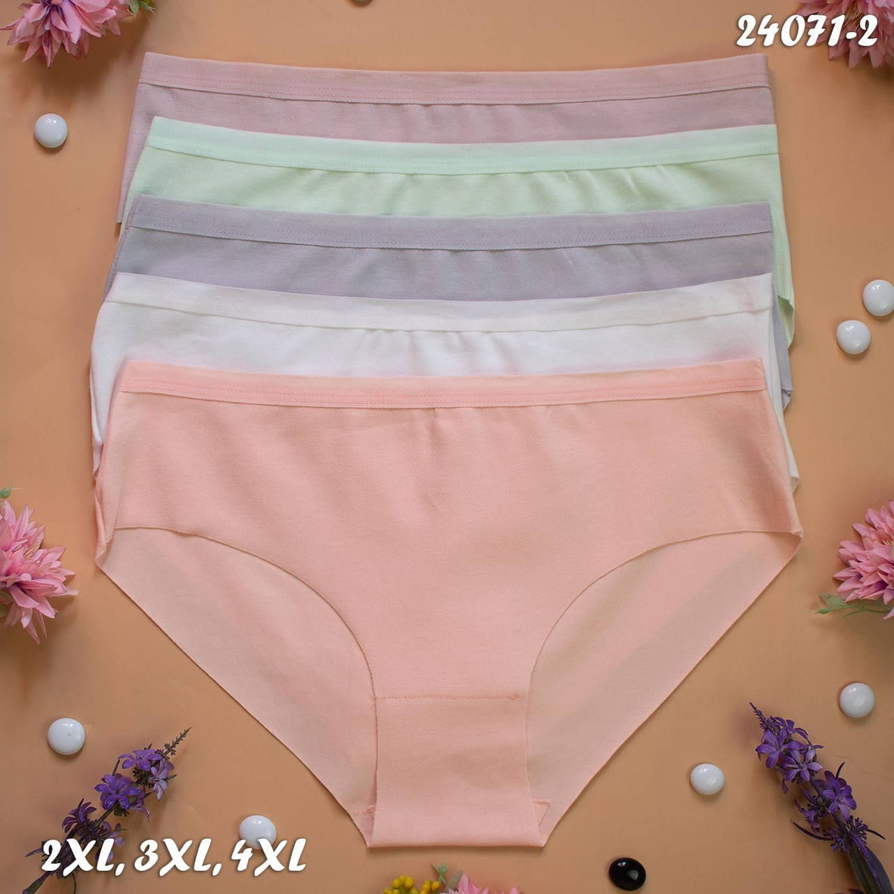 

Трусы слипы женские бесшовные Nicoletta Турция батал 3XL, 4XL 5 шт., Разные цвета