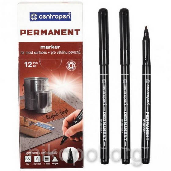 

Маркер перманентный CENTROPEN 2536 черный, тонкий