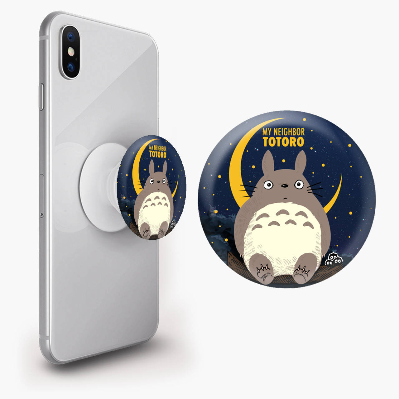 

Попсокет (Popsockets) держатель для смартфона Мой сосед Тоторо (My Neighbor Totoro) (8754-2657), Белый