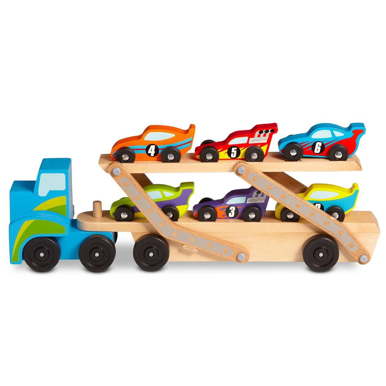 

Деревянный мегатягач автомобилей Melissa & Doug