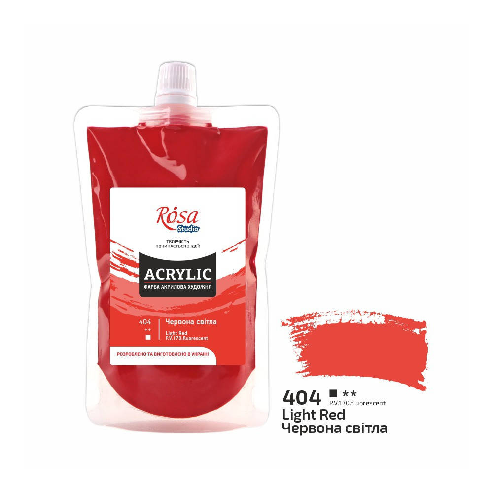 

Фарба акрилова, Червона світла, 200 мл, ROSA Studio