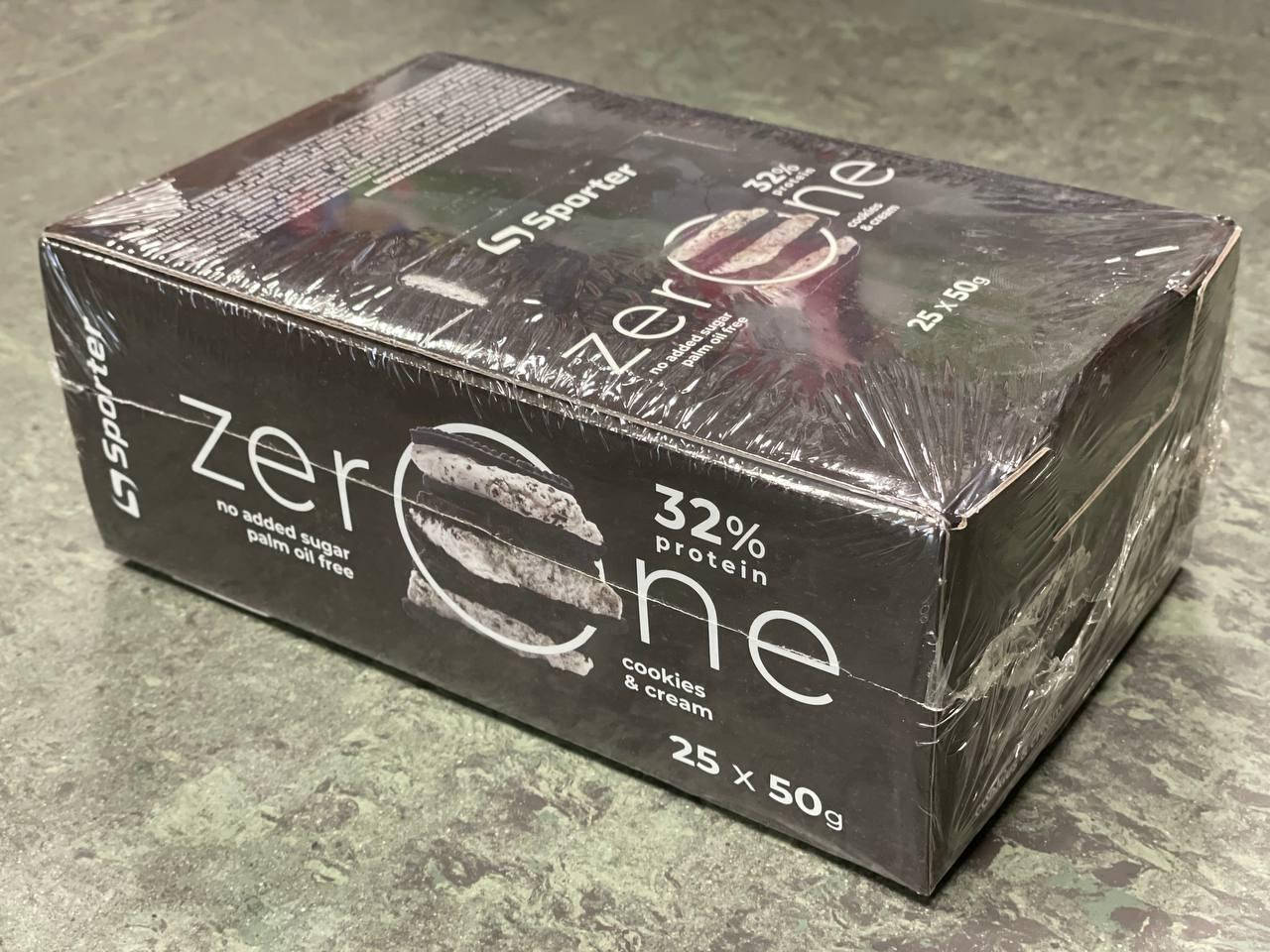 

Протеиновый Батончик Без Сахара Sporter Zero One Cookies Cream 50 г х 25 шт