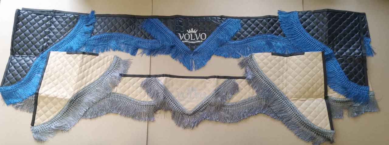 

Комплект штор DAF, MAN, Scania, VOLVO, IVEСO, Merсedes (ламбрекен лобового и уголки бокового стекла)