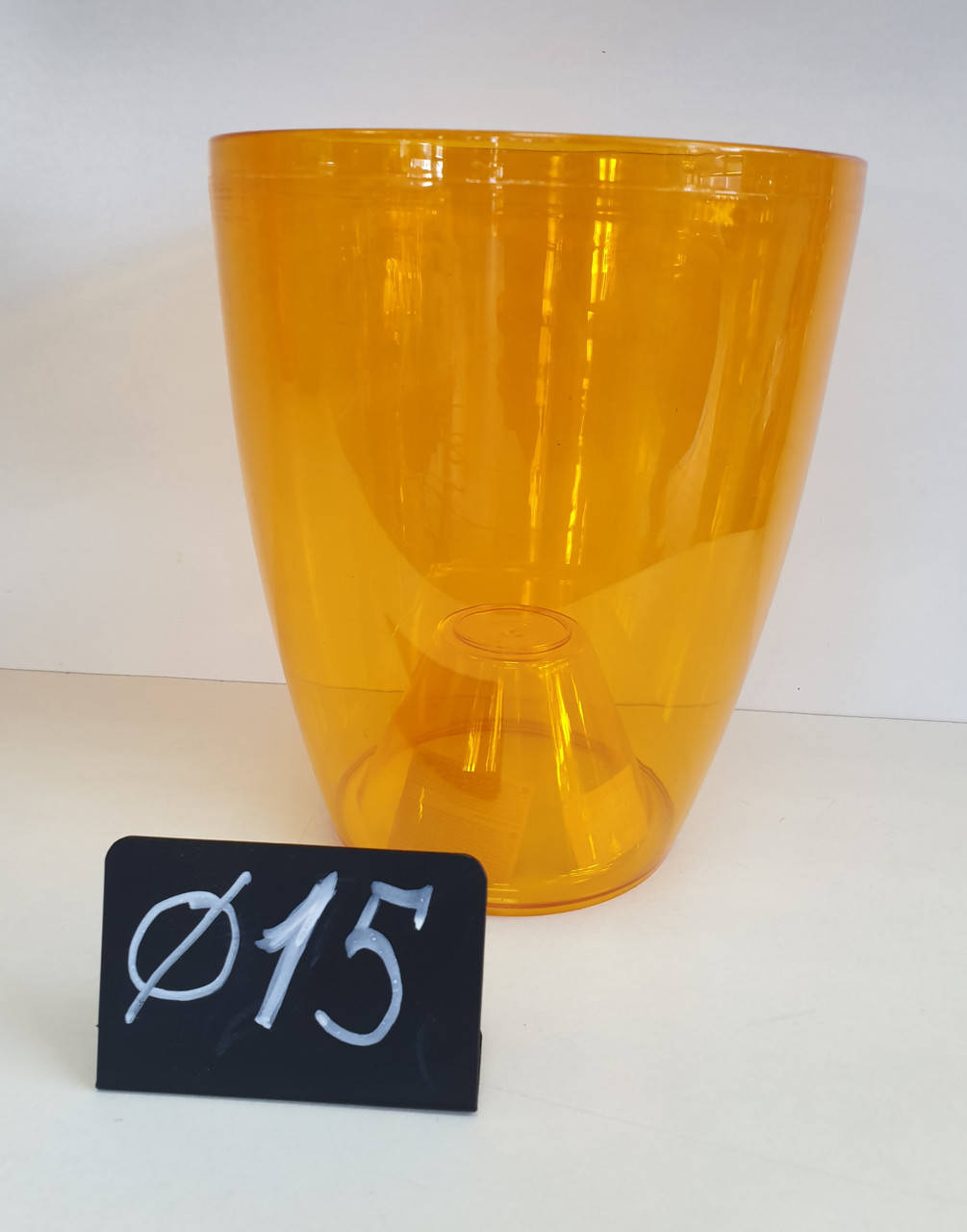 

Кашпо для орхидей "Орхидея" 15*17см, янтарного цвета