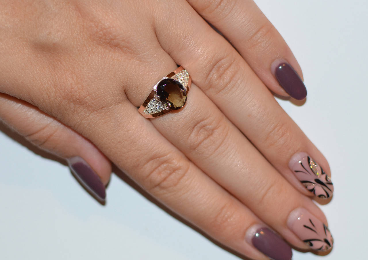 

Кольцо серебряное с золотыми вставками №54н