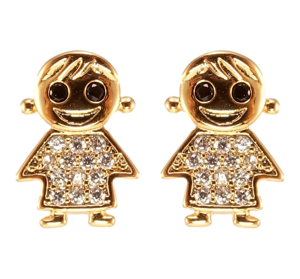 

Серьги Xuping Позолота 18K гвоздики (пусеты) "Девочки с цветным цирконием"