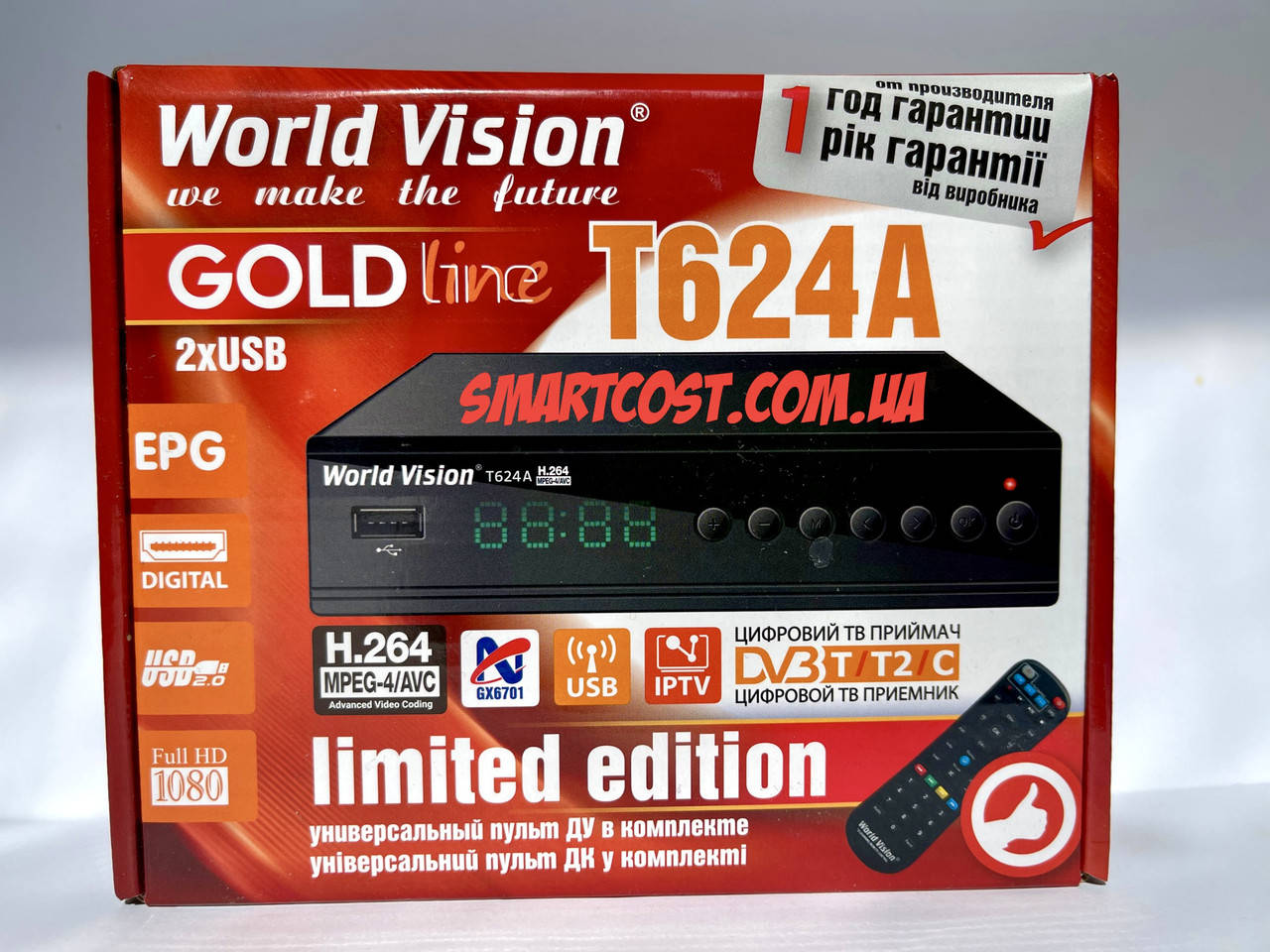 

Цифровой тюнер Т2 World Vision T624A металевий цифровий ефірний DVB-T2 ресівер