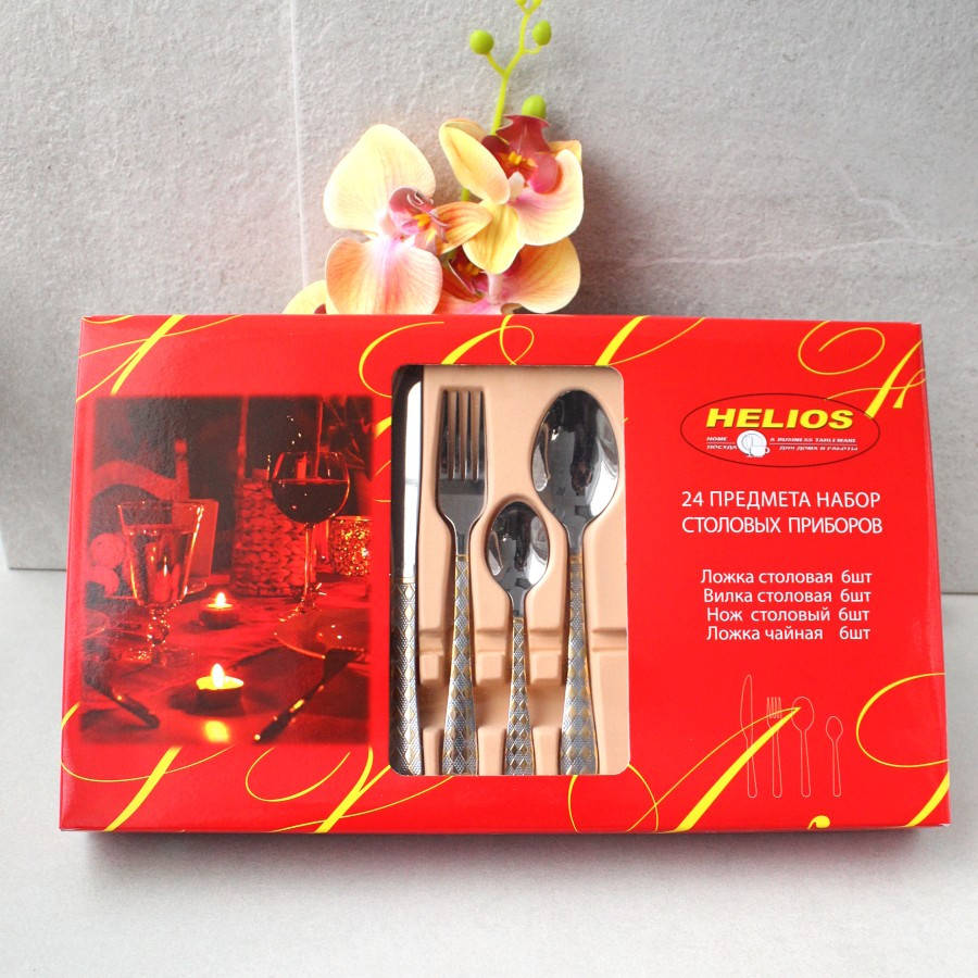 

Набор столовых приборов с позолотой HLS 24 предметов (BC-75)