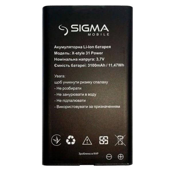 

Аккумулятор (АКБ, батарея) Sigma X-style 31 Power 3100mAh