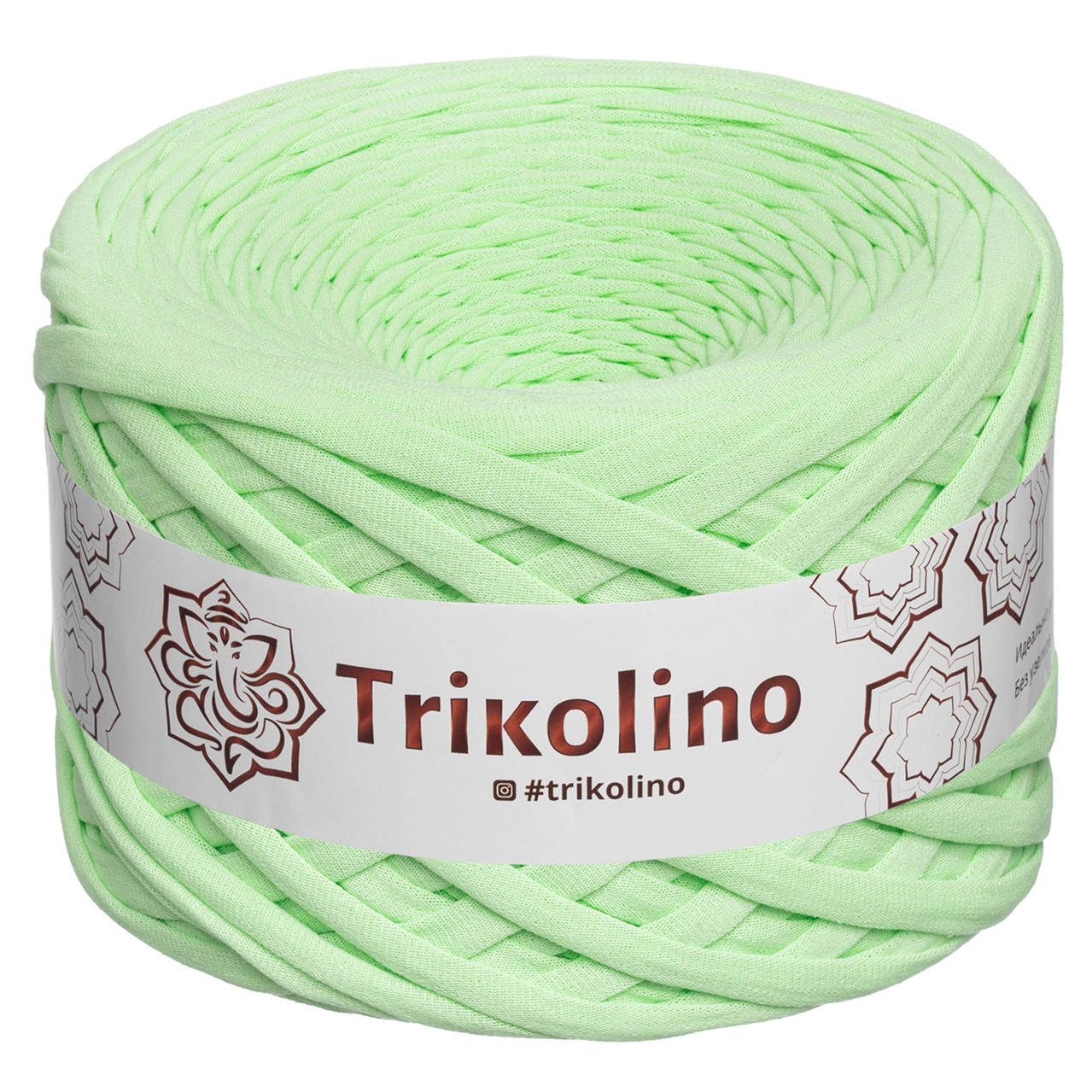 

Trikolino (Триколино) 7-9 мм 100 м светло-зелены № 53 Трикотажная пряжа, нитки для вязания., Зелёный