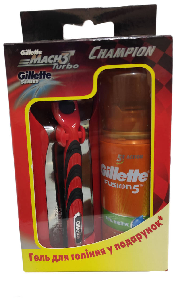 

Набор Gillette Mach3 Turbo ( станок (2) + гель Fusion5 75 мл )