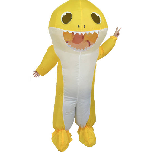 

Детский надувной костюм Желтая Акула 140-160 см. Костюм акулы. Акула надувной костюм