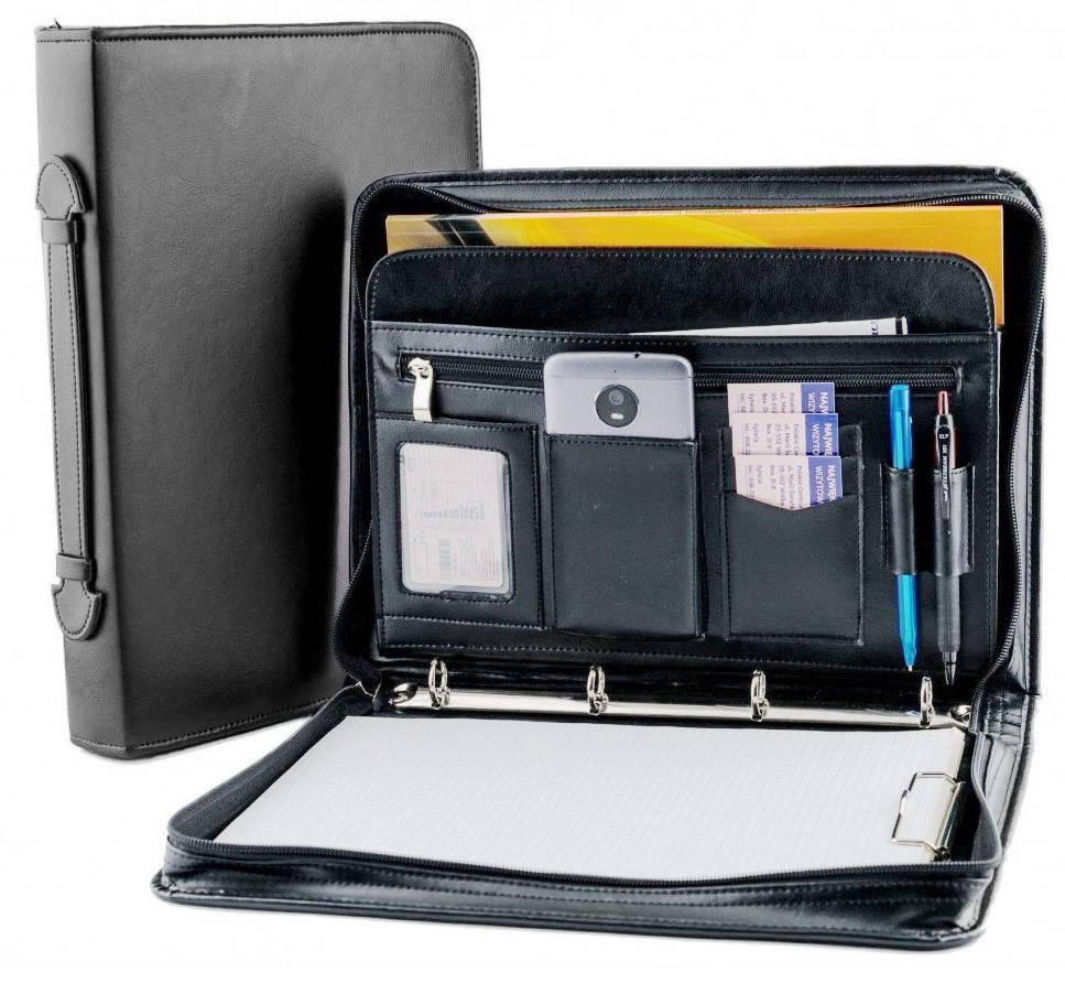 

Папка для документов из кожзаменителя AMO SSBW01 чёрная TS, Черный