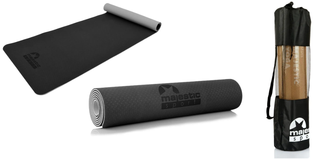 

Коврик спортивный для йоги и фитнеса 183 x 61 x 0.6 см Majestic Sport TPE GVT5010/A Black/Grey