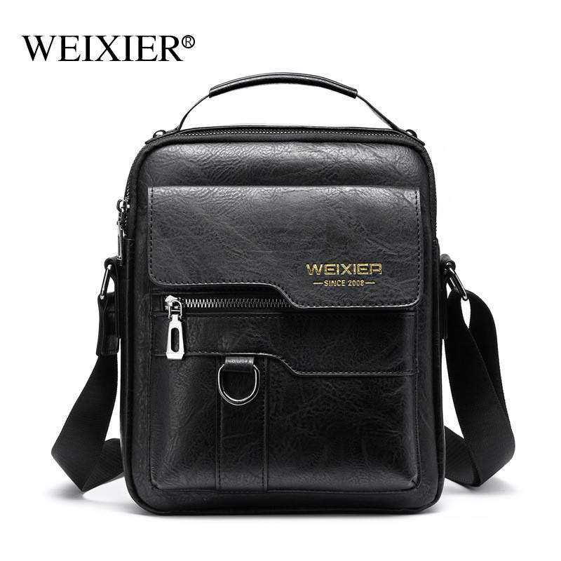 

Стильная мужская деловая барсетка сумка через плечо мессенджер Weixier Polo из PU кожи, 3 цвета черный