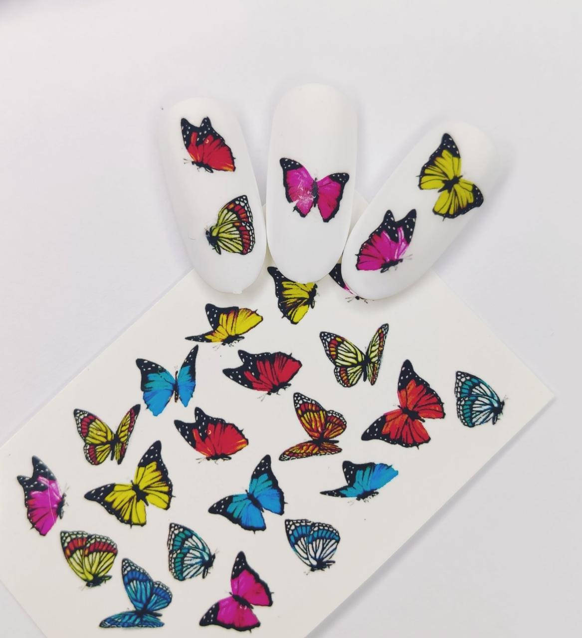 

Водные слайдеры для дизайна ногтей бабочки S735