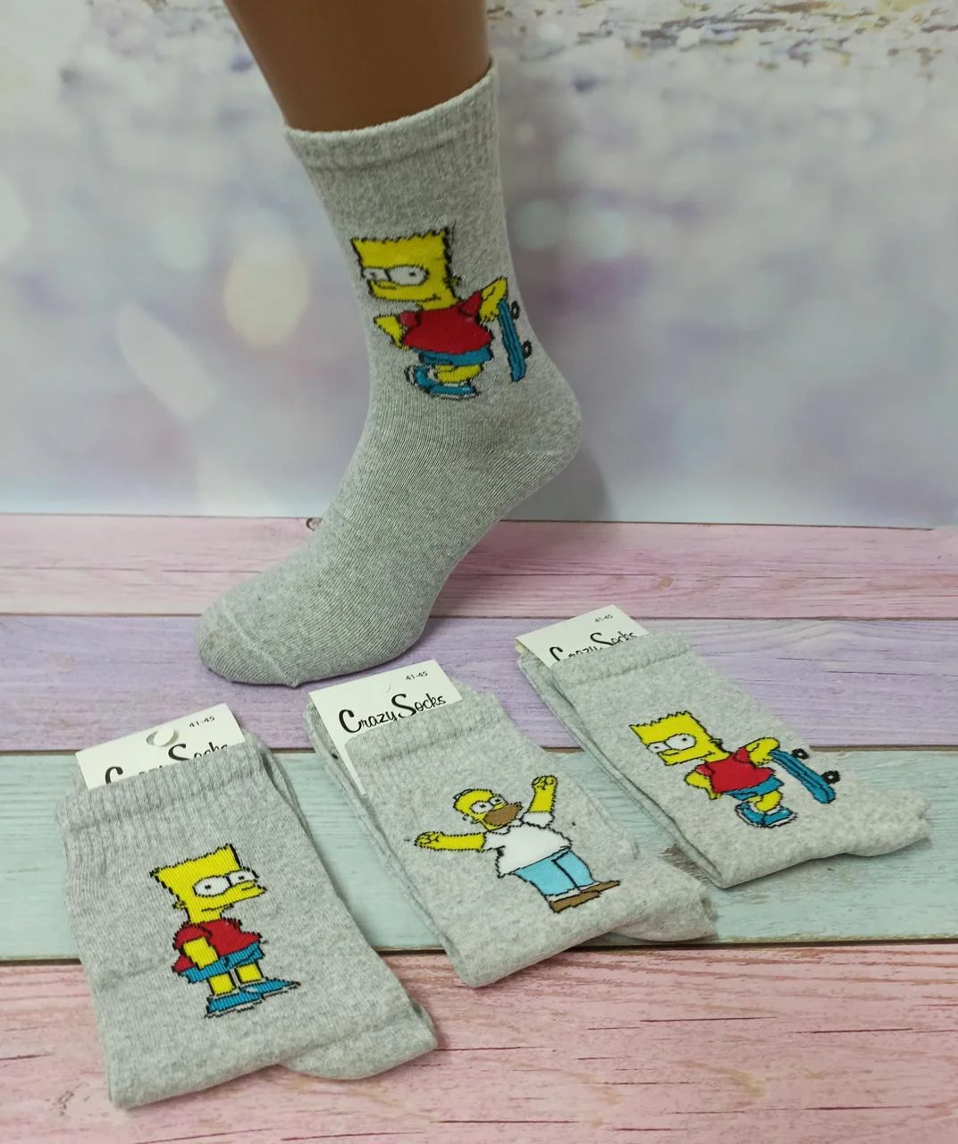 

Носки высокие спортивные молодежные мужские Crazy Socks размер 41-45
