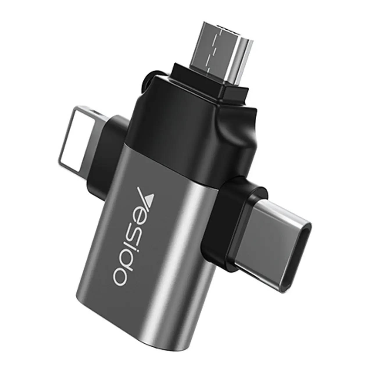 

Адаптер Yesido GS15 USB 3.0 TypeC Micro USB Lightning для смартфонов планшетов