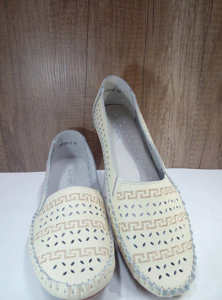 

Летние женские туфли ALLSHOES 60190 бежевые, Бежевый