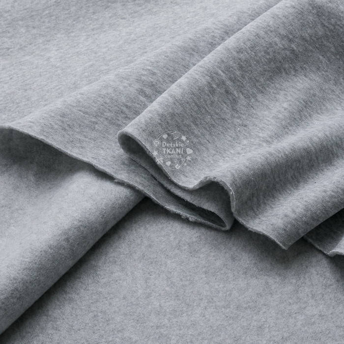 

Футер трёхнитка с начёсом, цвет серый меланж