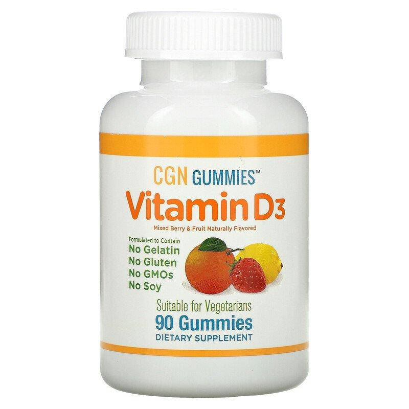 

Жувальні таблетки з вітаміном D3, California Gold Nutrition зі смаком ягідного та фруктового асорті