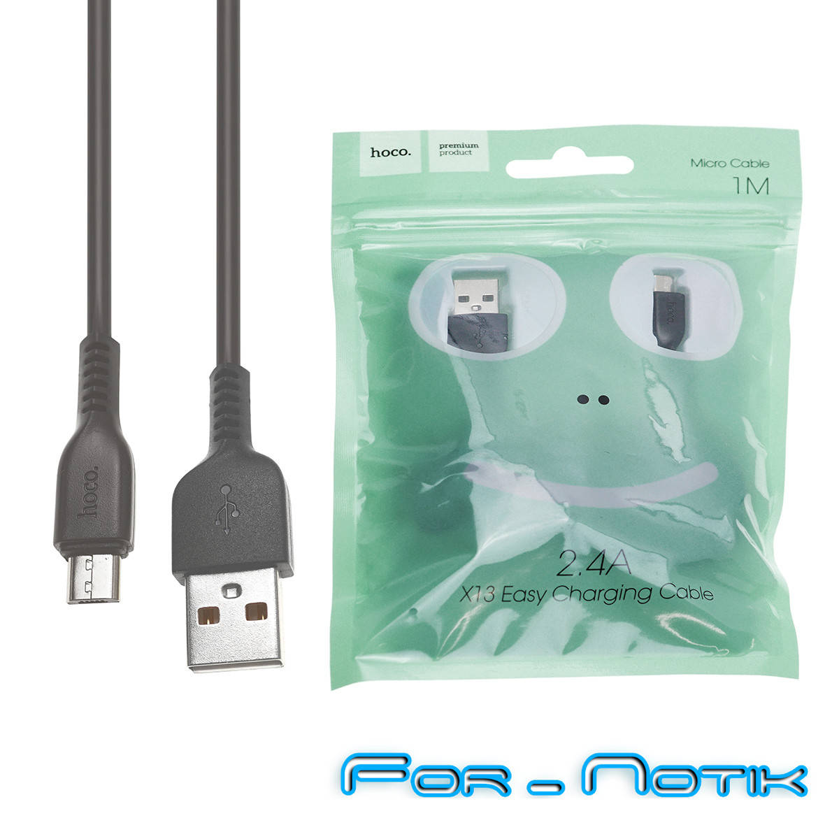

Кабель HOCO X13 для MicroUSB , черный , 2.4A