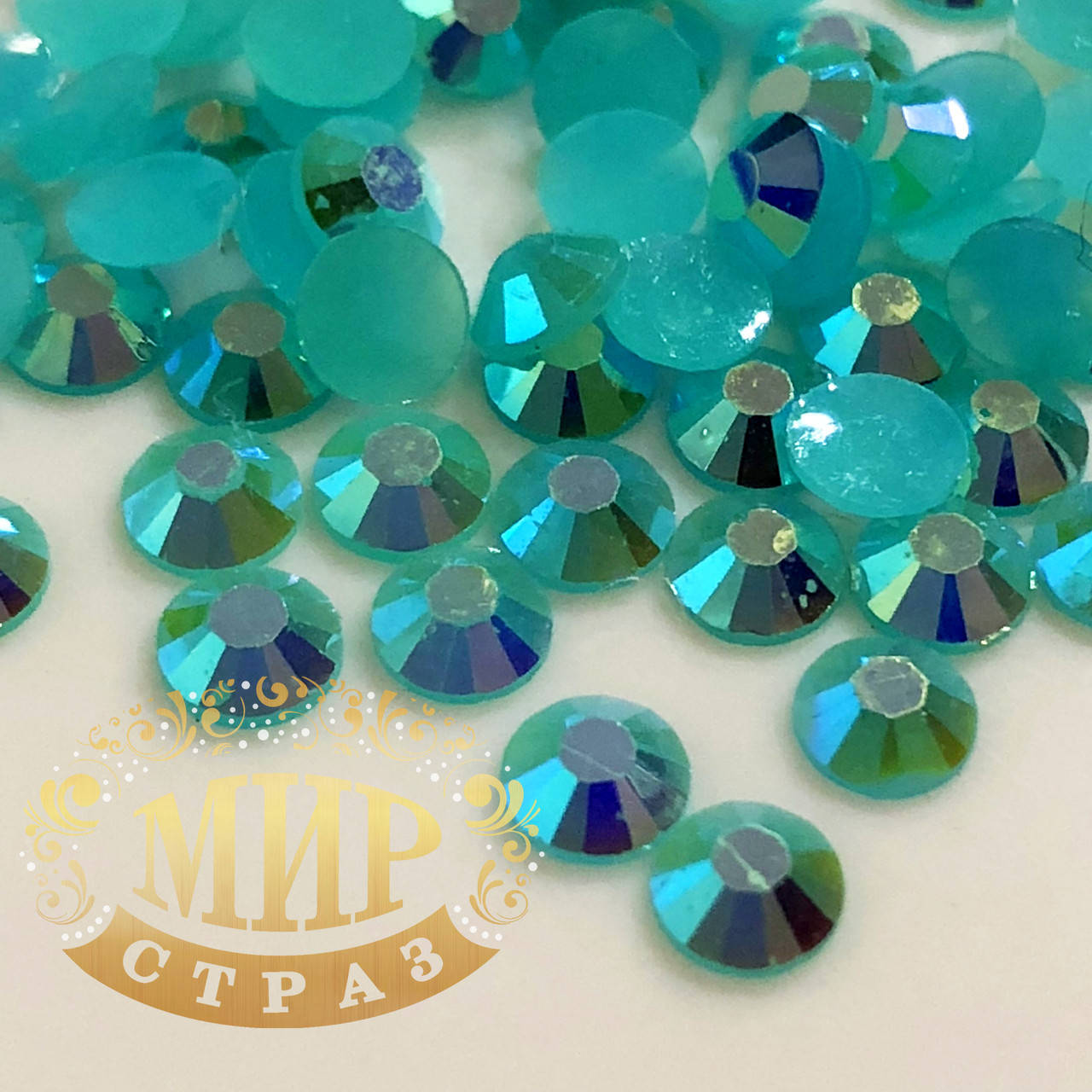 

Стразы эконом, цвет Milk Aqua AB, ss20 (5мм), 100шт.
