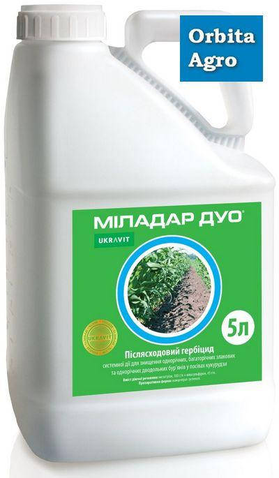 

Гербицид Миладар Дуо / мезотрион 100 г/л + никосульфурон 45 г/л. / на кукурузу