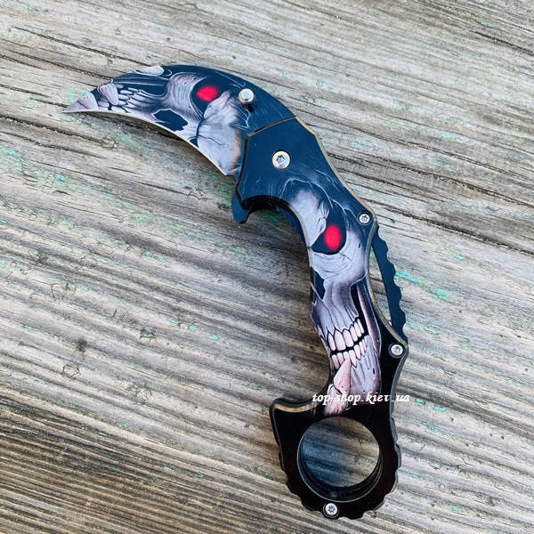 

Нож Керамбит складной череп SOG Karambit для самообороны или туризма, Черный
