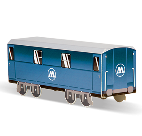 

Картонный поезд Molotow Mini Subway Small 24,5x8,2x10,4см, Синий