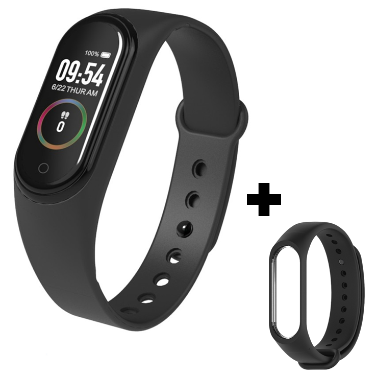 

Фитнес-браслет Smart Bracelet Mi Band M4. Штекер зарядка. Черный и черный