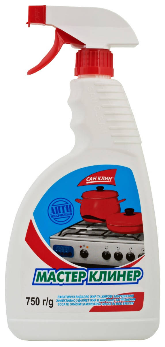 

Средство для чистки плит Мастер КЛИНЕР с распылителем 750г Сан Клин Инт 50900