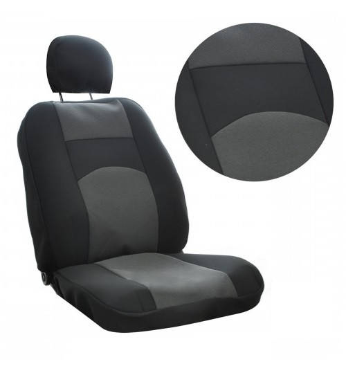 

Авточехлы на передние сидения 1+1 черно-серые плотные с подголовниками Автосвiт