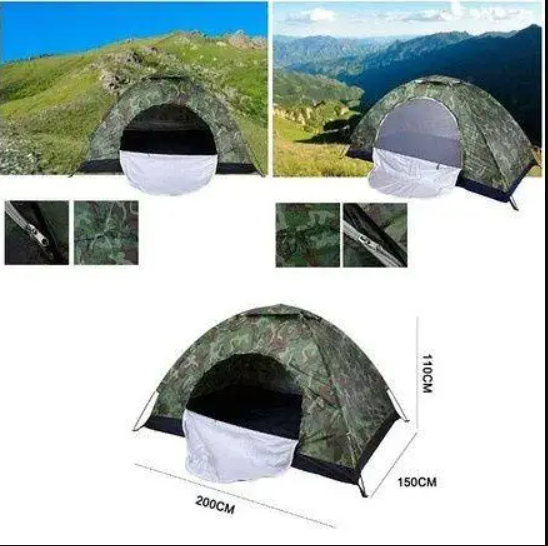 

Туристическая 2-местная палатка Хаки" , палатка водонепроницаемая для кемпинга, рыбалки 2*1.5*1.1 м